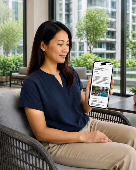Resident using the VerifSuite app at home